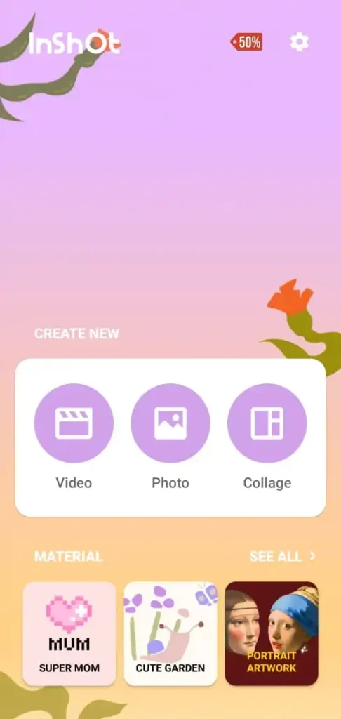 'Interface of InShot APK,' featuring multiple screenshots that showcase the user-friendly design and intuitive navigation of the InShot app, highlighting its various editing tools and features for seamless video and photo editing