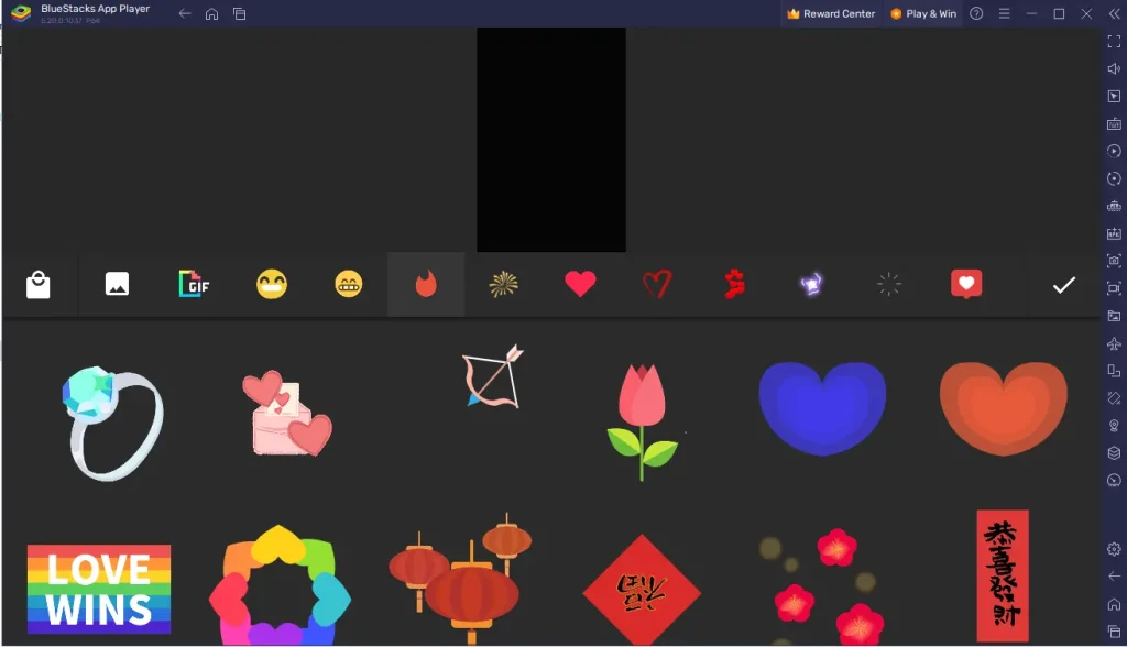 selection of customizable stickers in the InShot pro APK