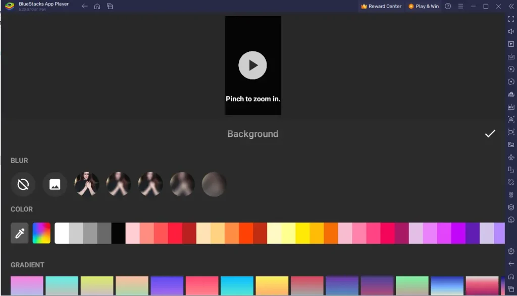 selection of customizable backgrounds in the InShot pro APK